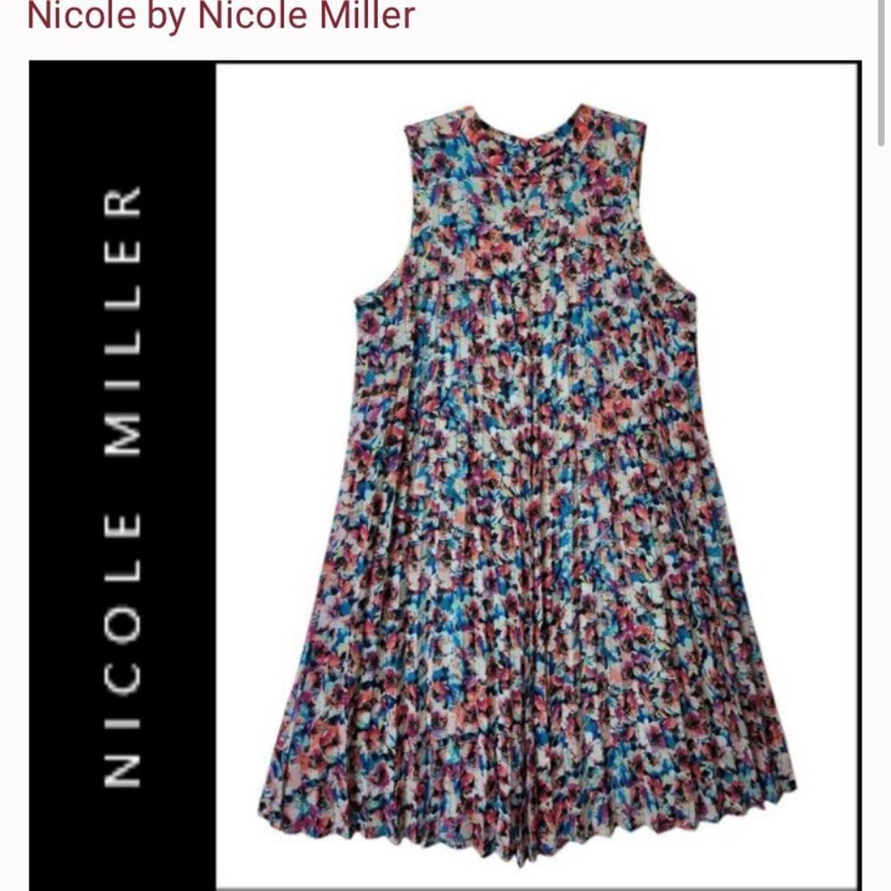 Nicole Miller Trapeze Floral Print Dress